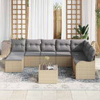Tuin Sofa Set Met Kussen 9 Pcs Poly Riet