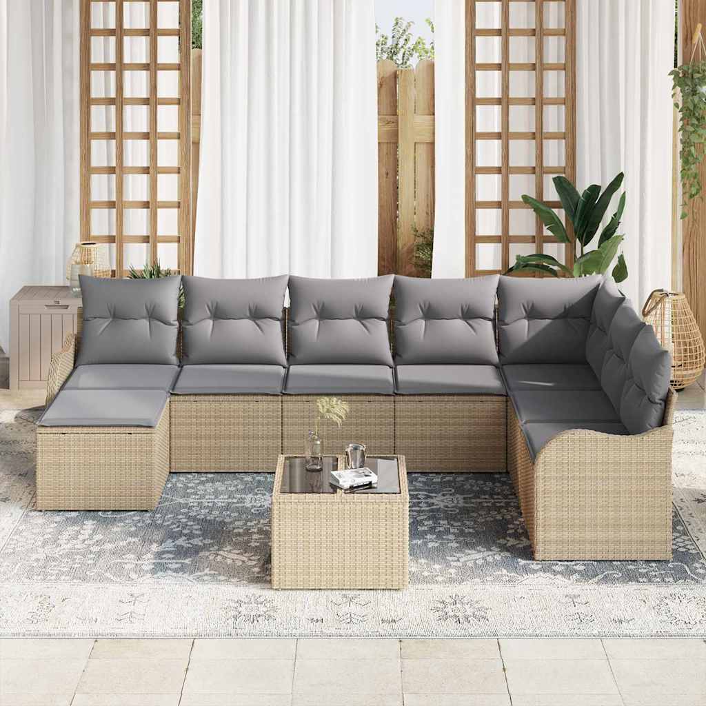 Tuin Sofa Set Met Kussen 9 Pcs Poly Riet