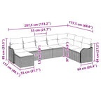 Tuin Sofa Set Met Kussen 9 Pcs Poly Riet