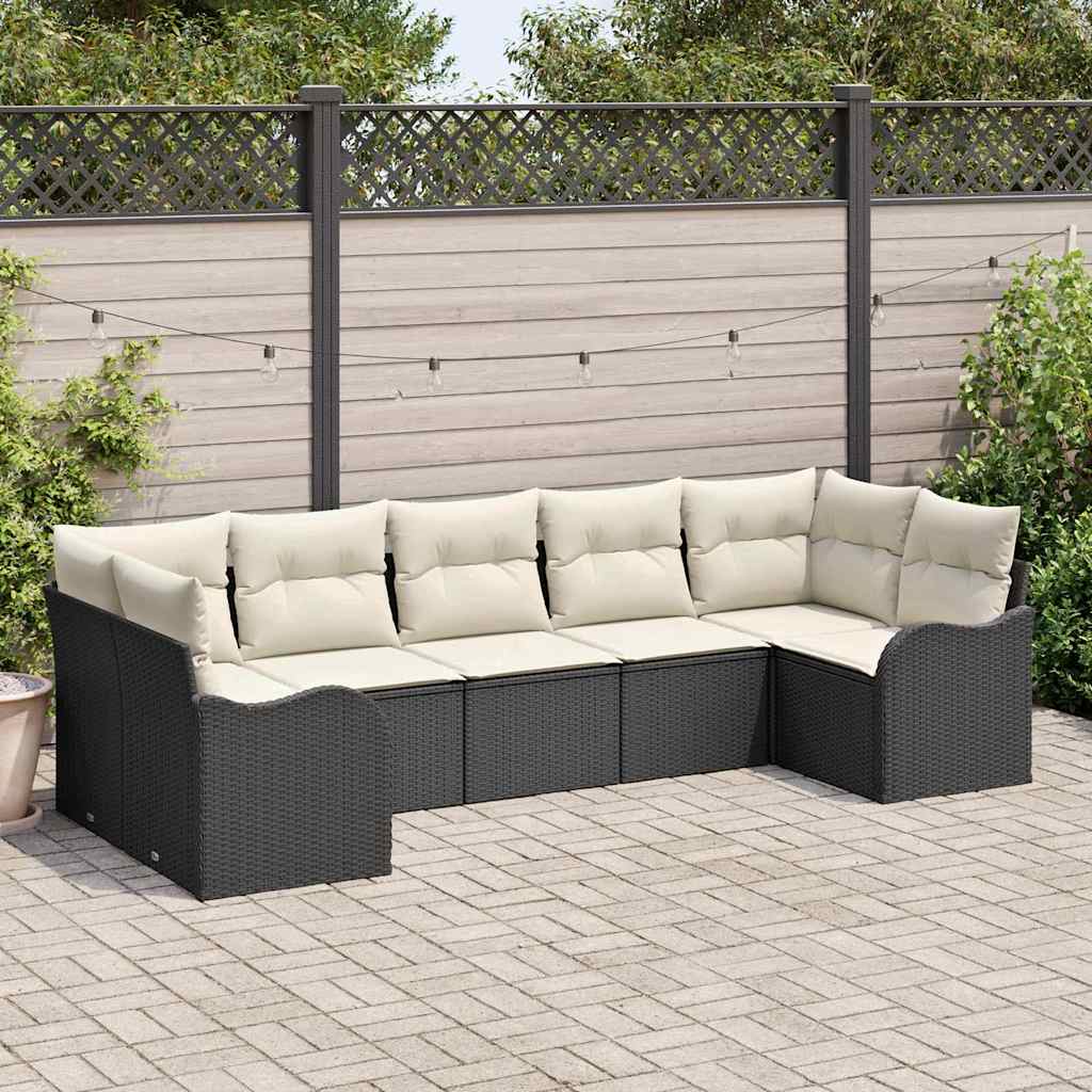 Tuin Sofa Set Met Kussen 7 Pcs Poly Riet