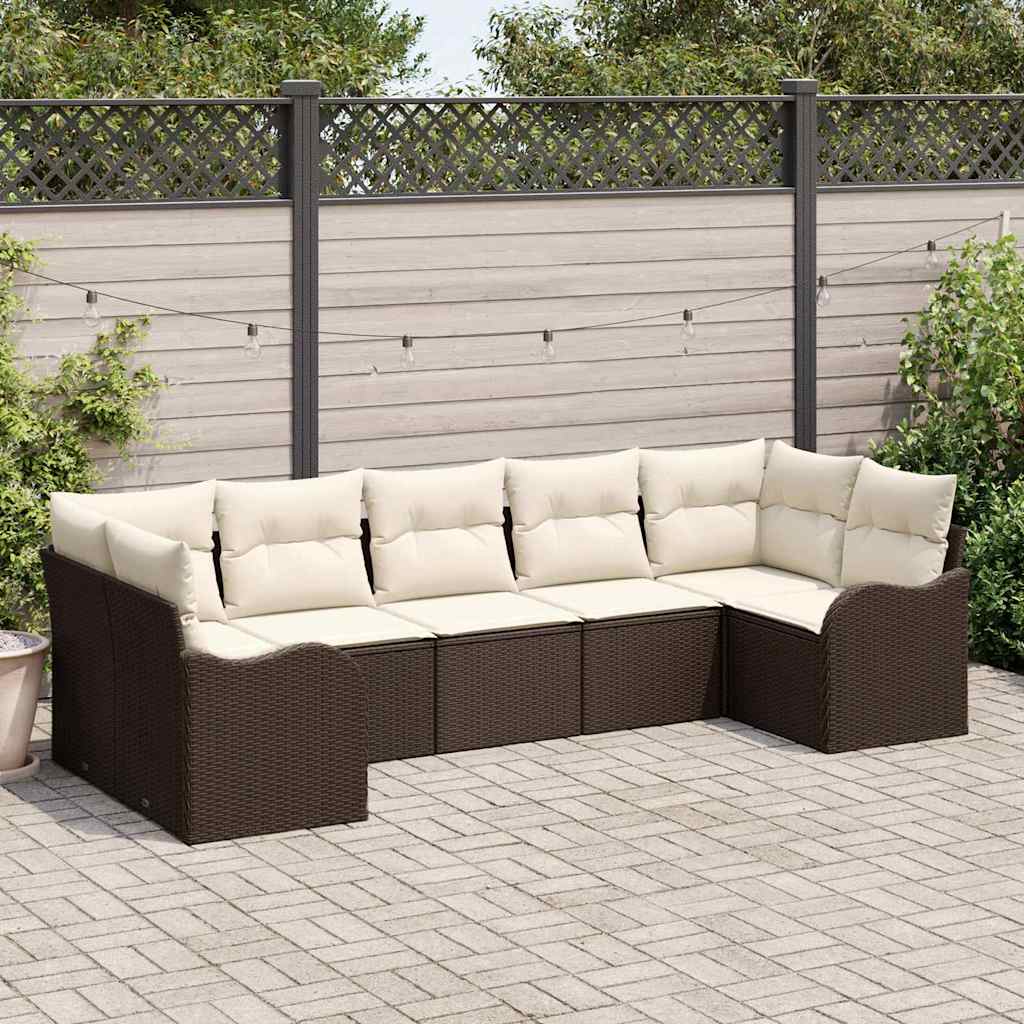 Tuin Sofa Set Met Kussen 7 Pcs Poly Riet