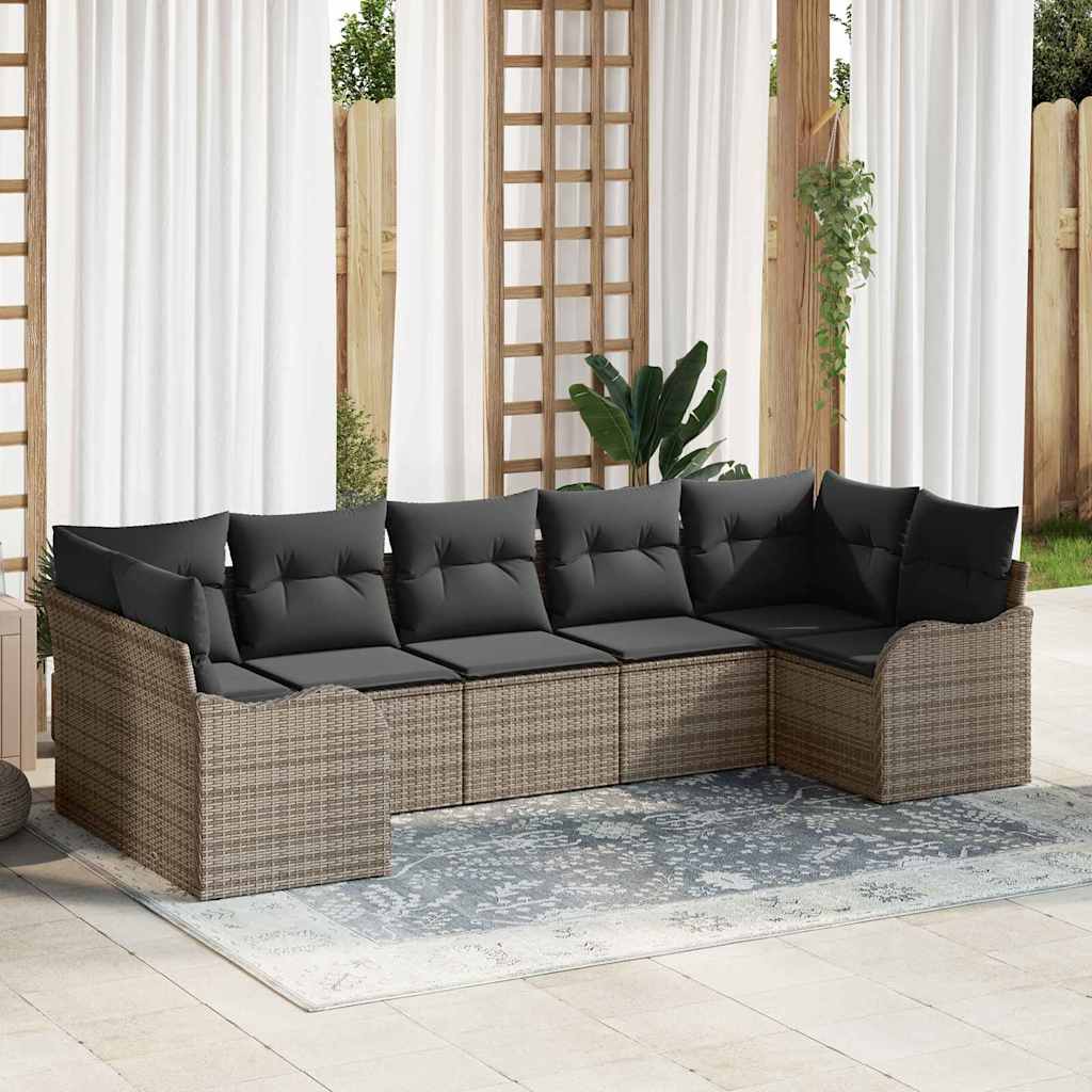 Tuin Sofa Set Met Kussen 7 Pcs Poly Riet