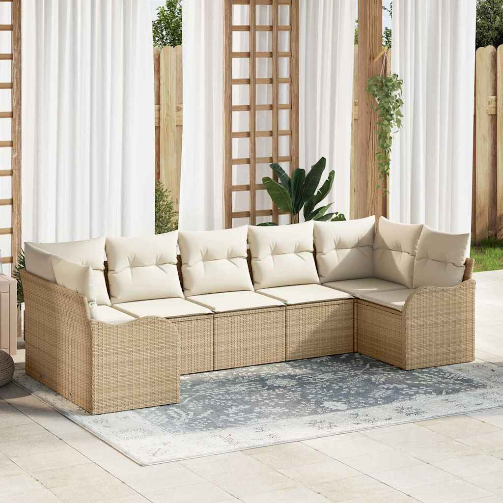 Tuin Sofa Set Met Kussen 7 Pcs Poly Riet
