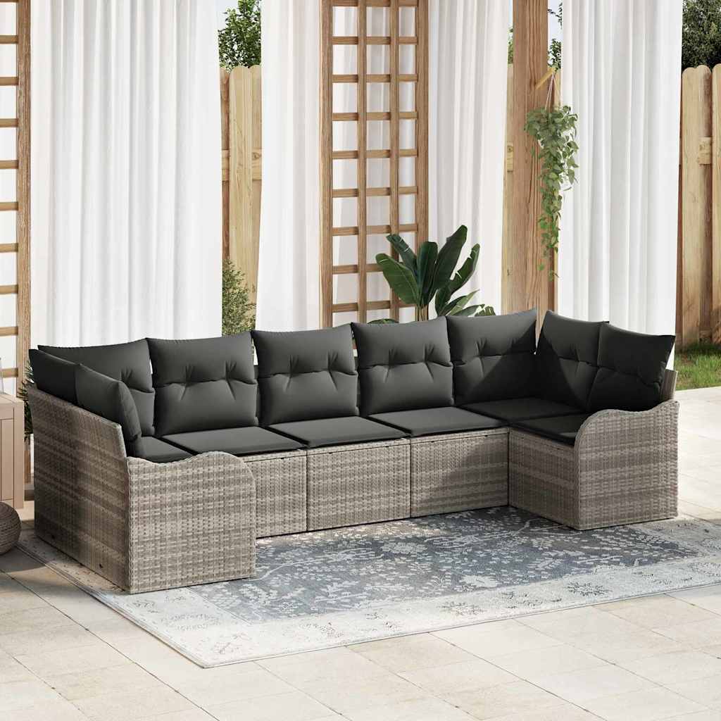 Tuin Sofa Set Met Kussen 7 Pcs Poly Riet