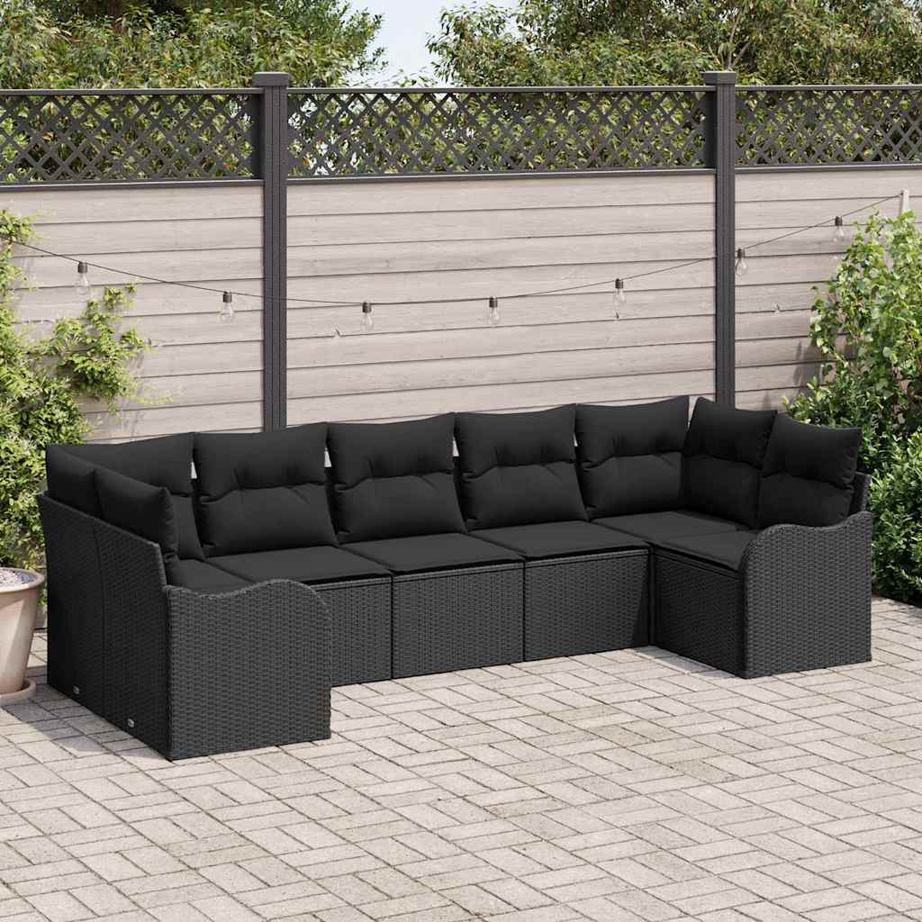 Tuin Sofa Set Met Kussen 7 Pcs Poly Riet