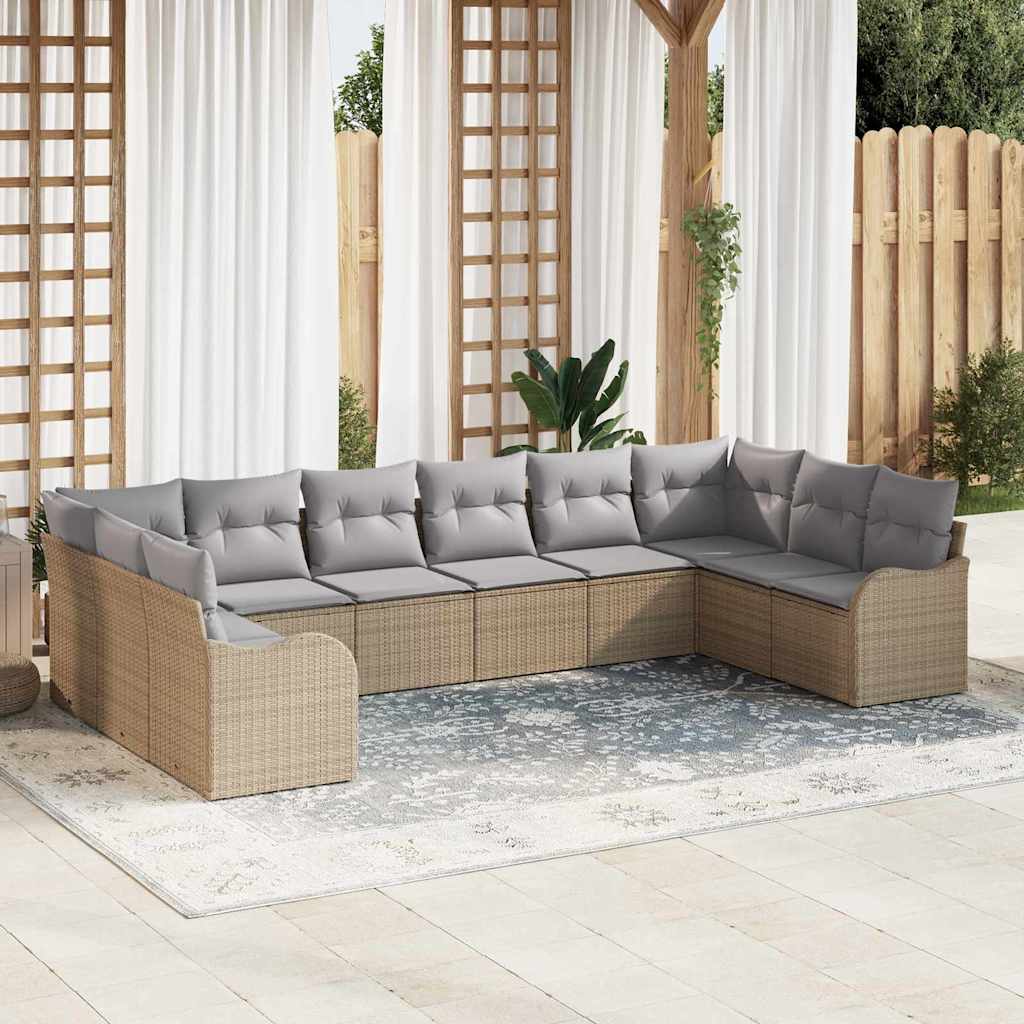 Tuin Sofa Set Met Kussen 11 Pcs Poly Riet