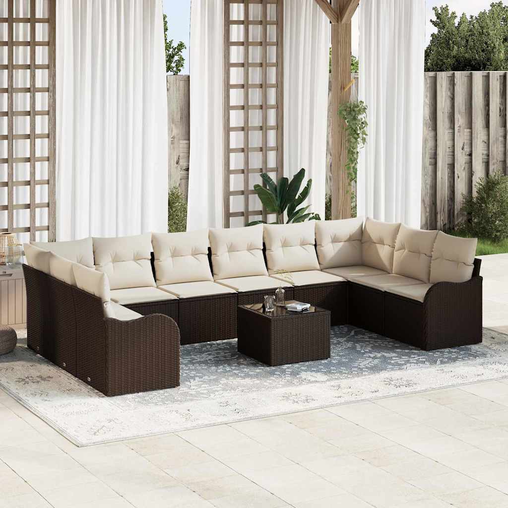 Tuin Sofa Set Met Kussen 11 Pcs Poly Riet