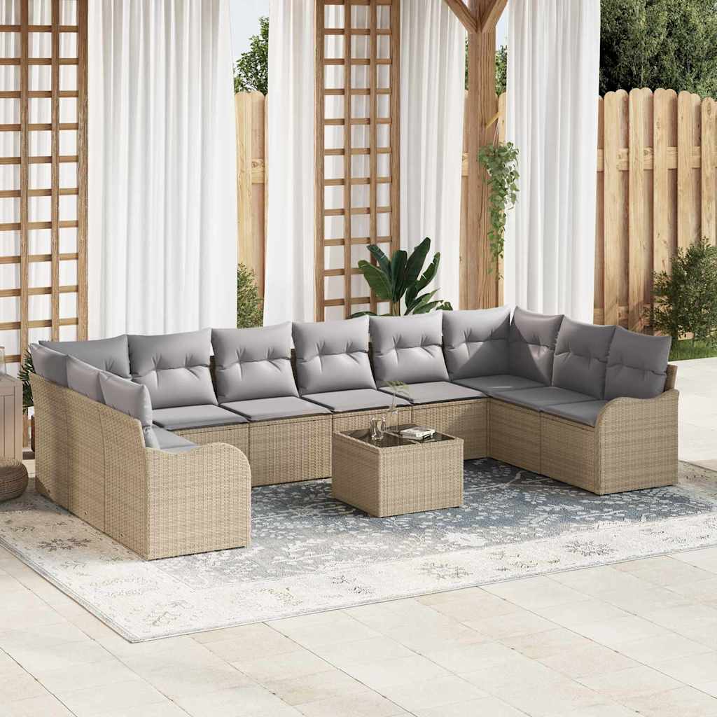 Tuin Sofa Set Met Kussen 11 Pcs Poly Riet