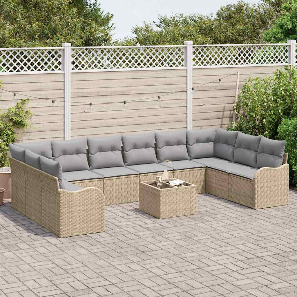 Tuin Sofa Set Met Kussen 11 Pcs Poly Riet