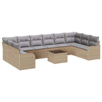 Tuin Sofa Set Met Kussen 11 Pcs Poly Riet