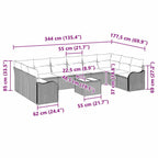 Tuin Sofa Set Met Kussen 11 Pcs Poly Riet