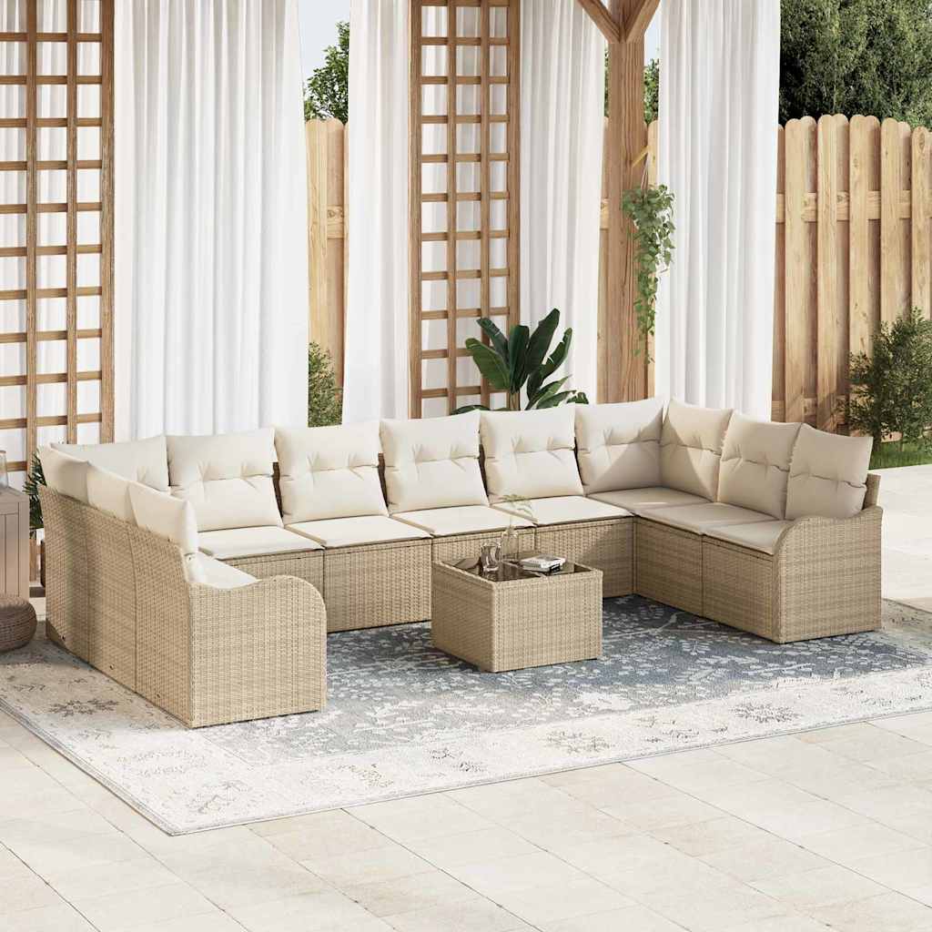 Tuin Sofa Set Met Kussen 11 Pcs Poly Riet