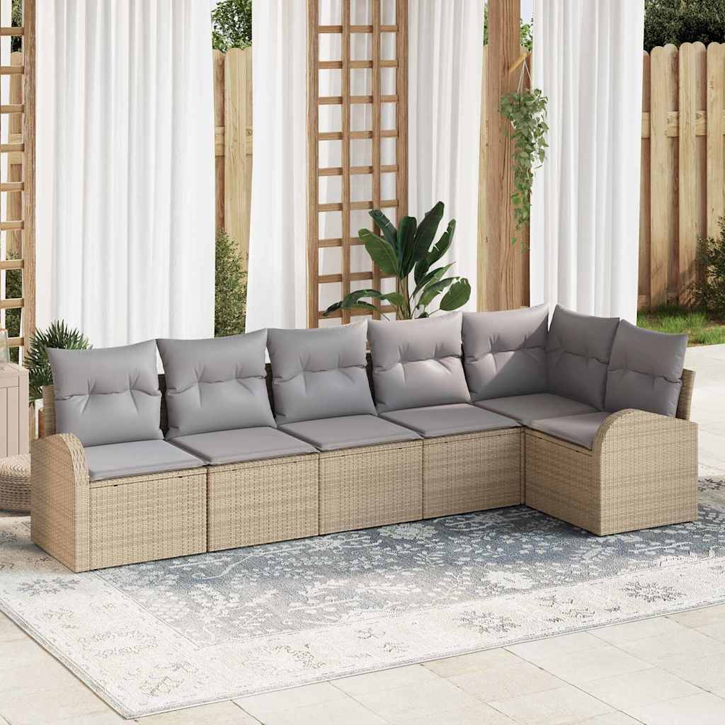 Tuin Sofa Set Met Kussen 7 Pcs Poly Riet