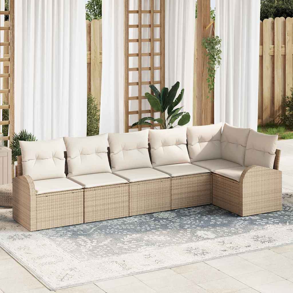 Tuin Sofa Set Met Kussen 7 Pcs Poly Riet