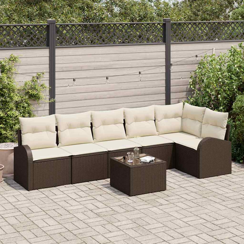 Tuin Sofa Set Met Kussen 7 Pcs Poly Riet