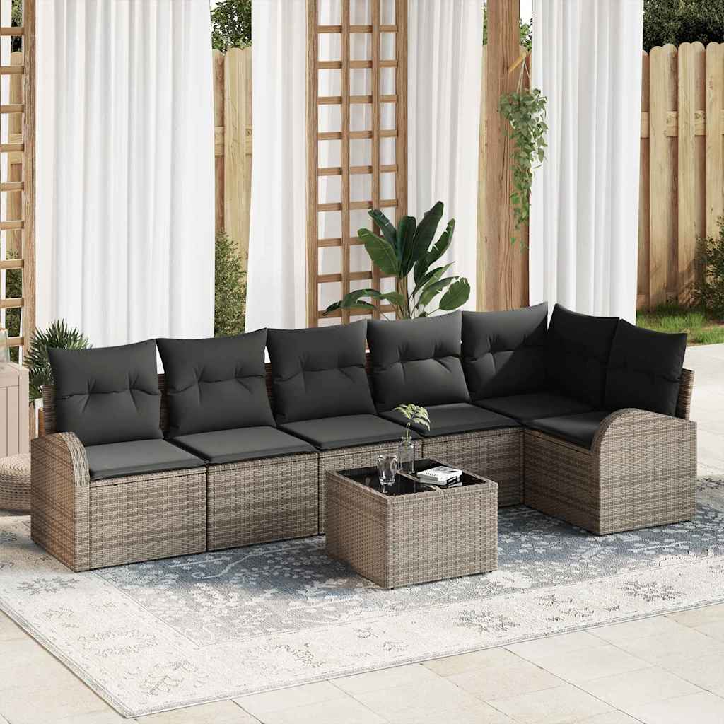 Tuin Sofa Set Met Kussen 7 Pcs Poly Riet