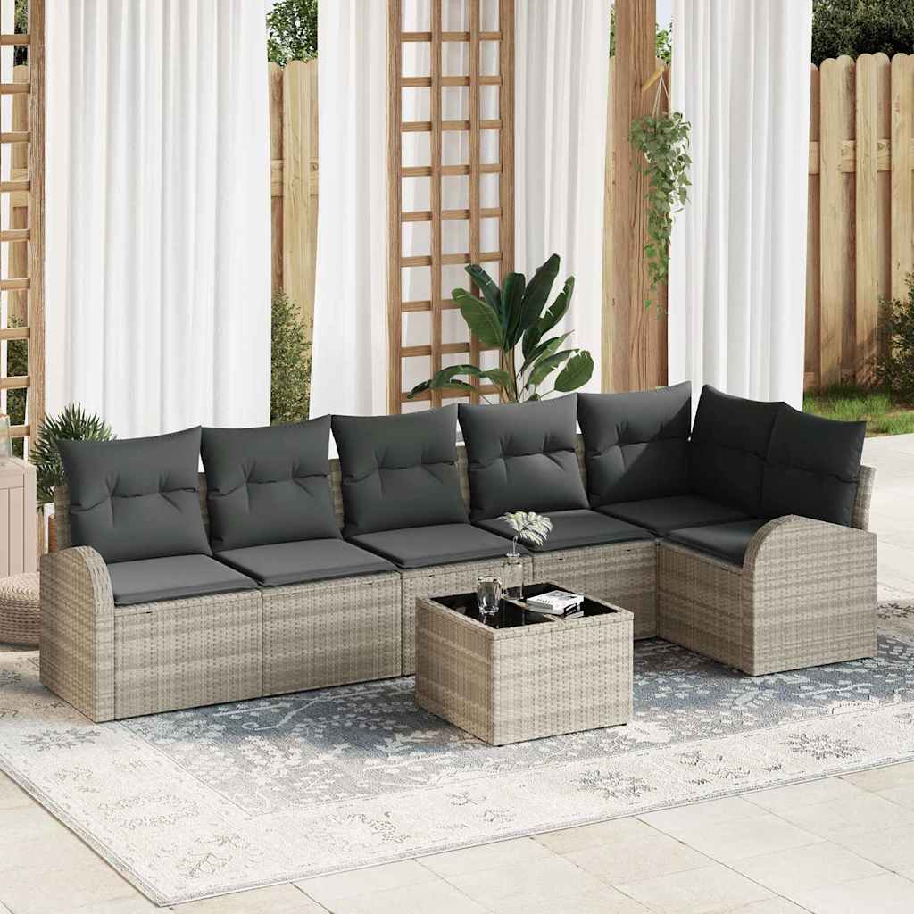 Tuin Sofa Set Met Kussen 7 Pcs Poly Riet