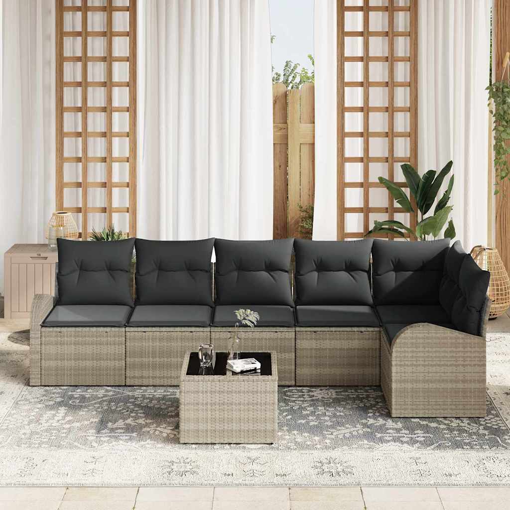 Tuin Sofa Set Met Kussen 7 Pcs Poly Riet