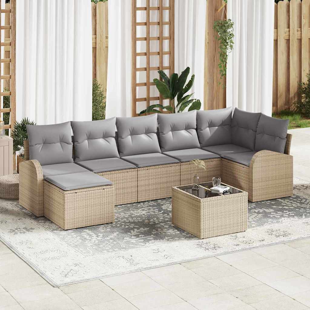 Tuin Sofa Set Met Kussen 8 Pcs Poly Riet
