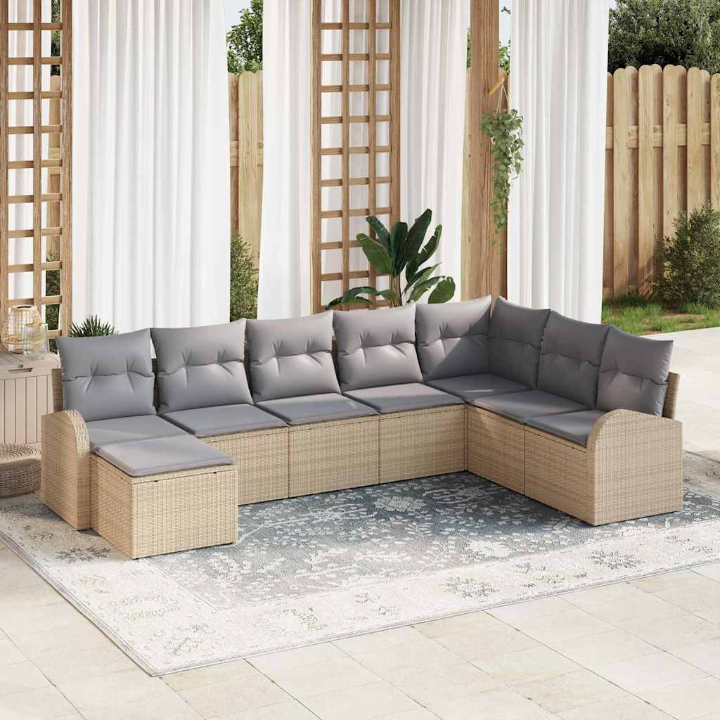 Tuin Sofa Set Met Kussen 9 Pcs Poly Riet