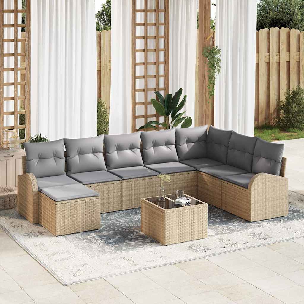 Tuin Sofa Set Met Kussen 9 Pcs Poly Riet
