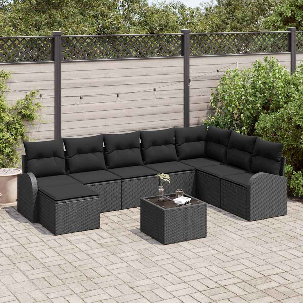 Tuin Sofa Set Met Kussen 9 Pcs Poly Riet
