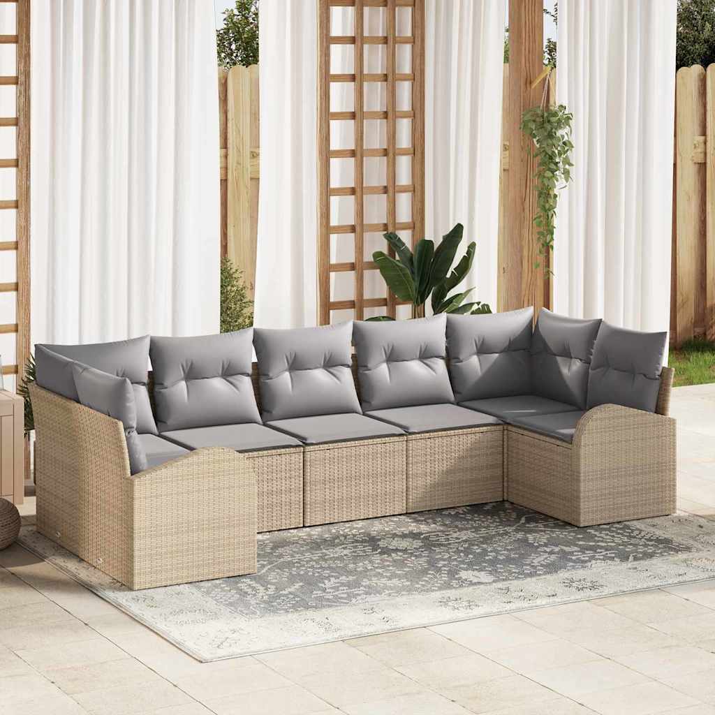 Tuin Sofa Set 7 Pcs Poly Riet