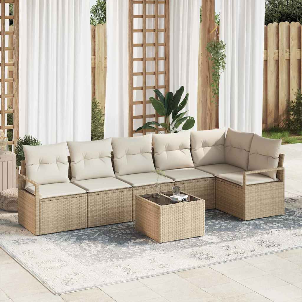 Tuin Sofa Set 7 Pcs Poly Riet
