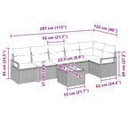 Tuin Sofa Set 7 Pcs Poly Riet