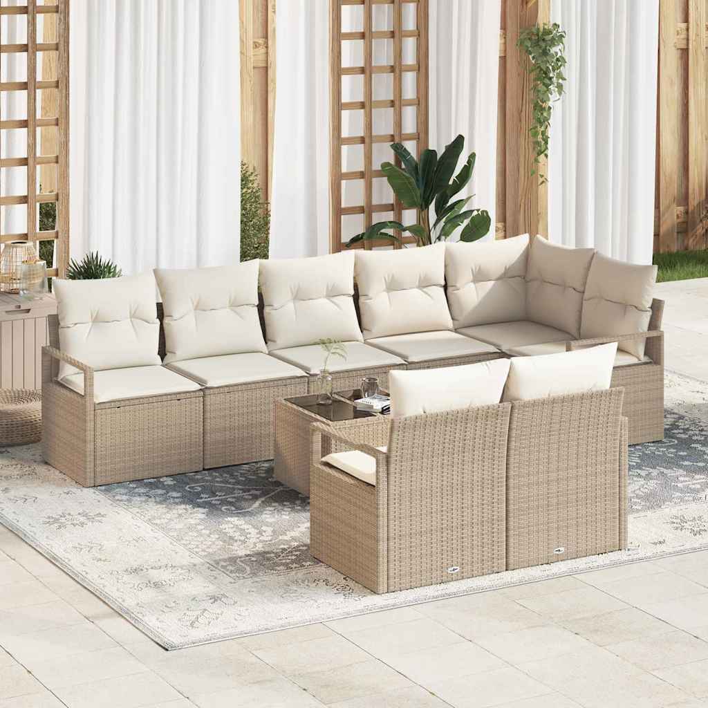 Tuin Sofa Set 9 Pcs Poly Riet