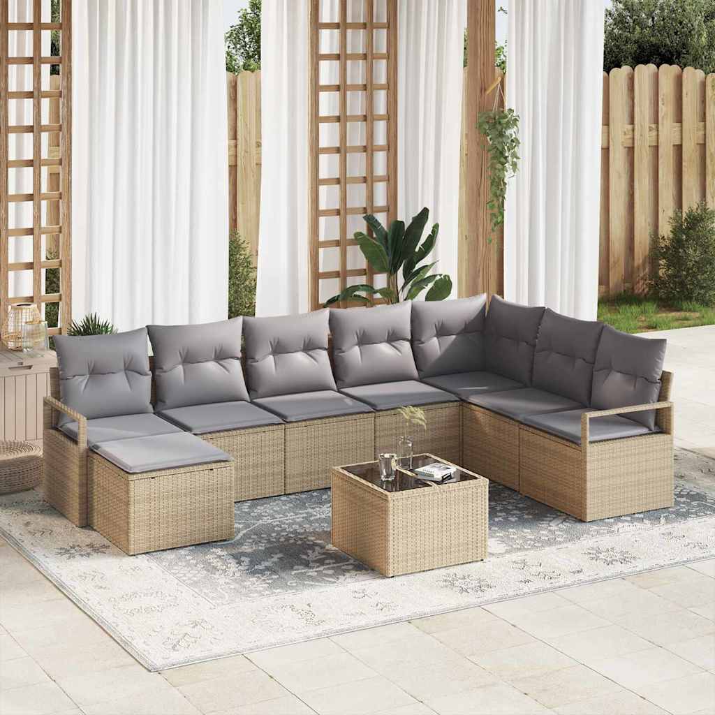 Tuin Sofa Set 9 Pcs Poly Riet