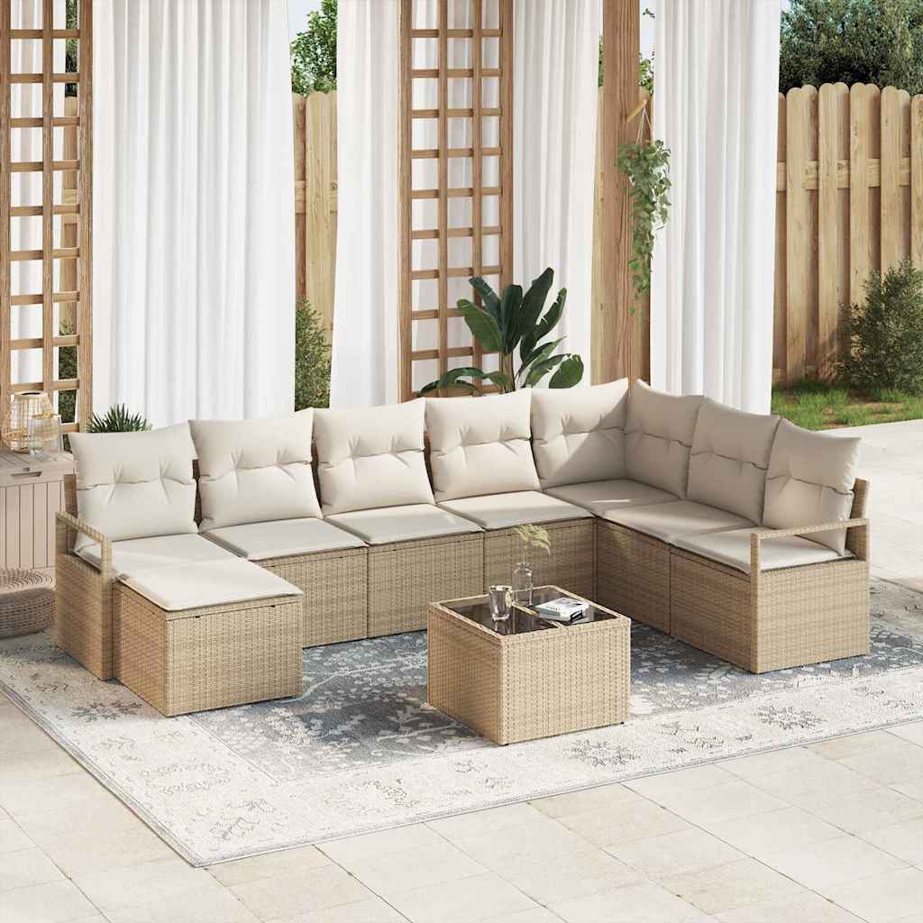 Tuin Sofa Set 9 Pcs Poly Riet