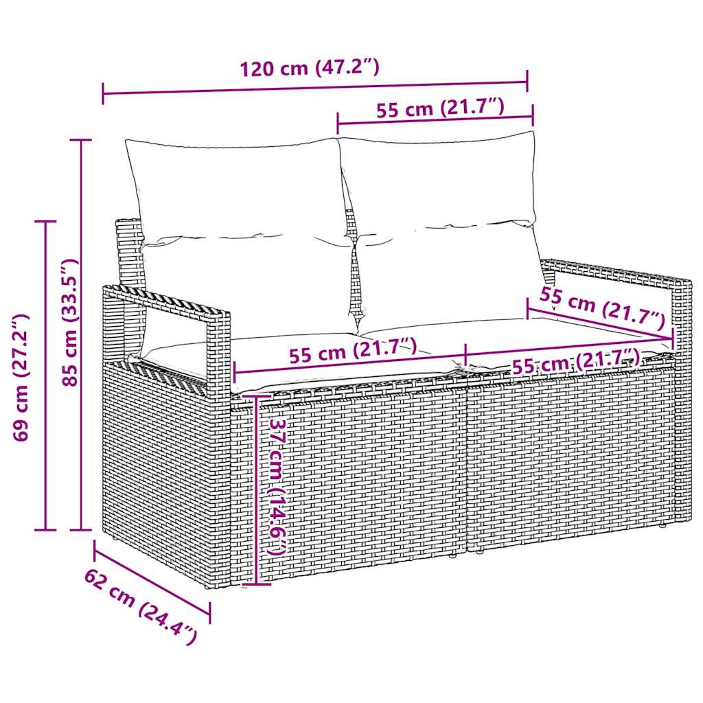 Tuin Sofa Set 10 Pcs Poly Riet
