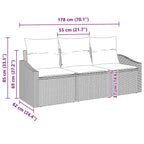 Tuin Sofa Set 3 Pcs Poly Riet