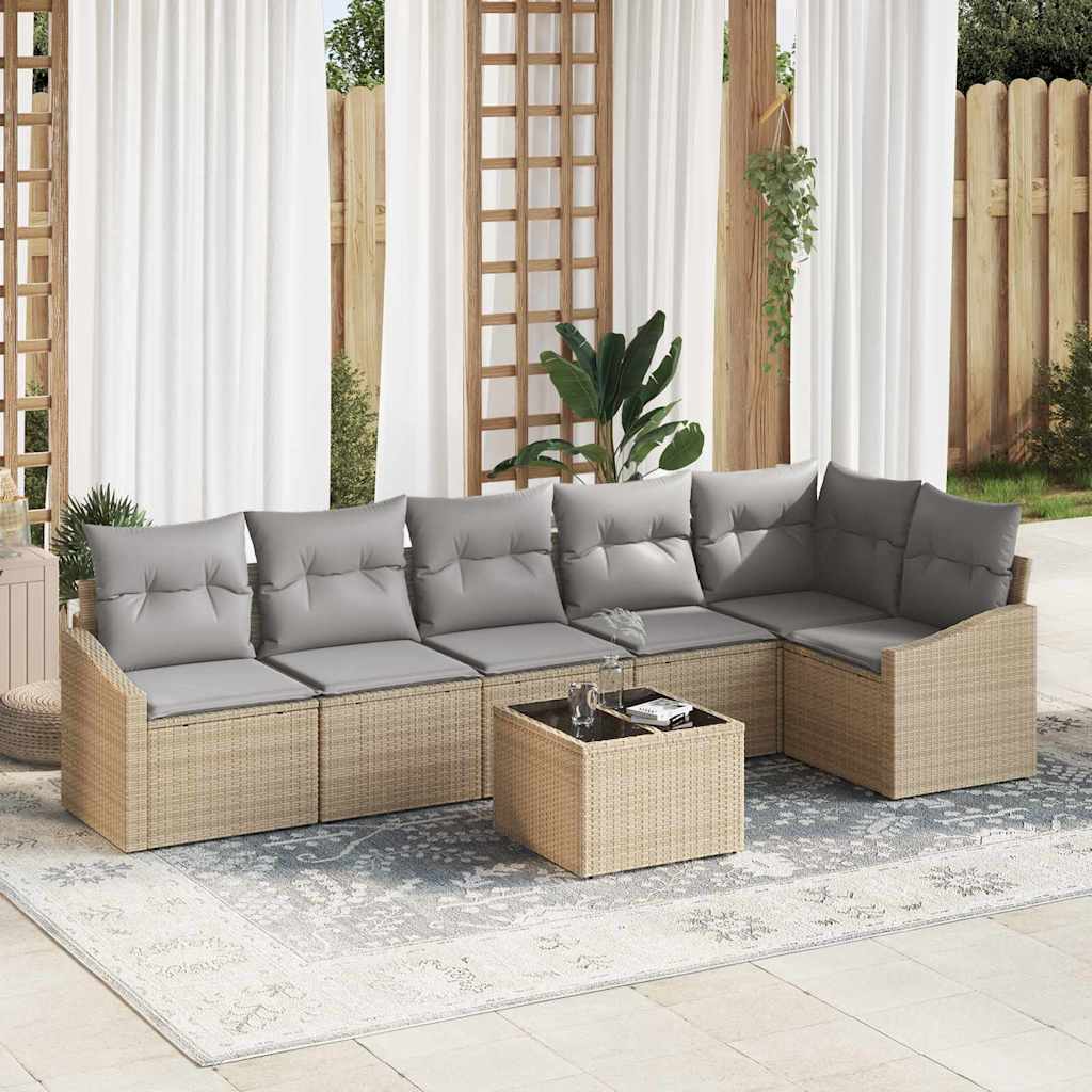 Tuin Sofa Set 7 Pcs Poly Riet