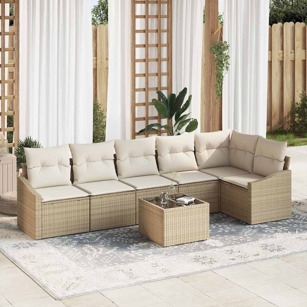 Tuin Sofa Set 7 Pcs Poly Riet