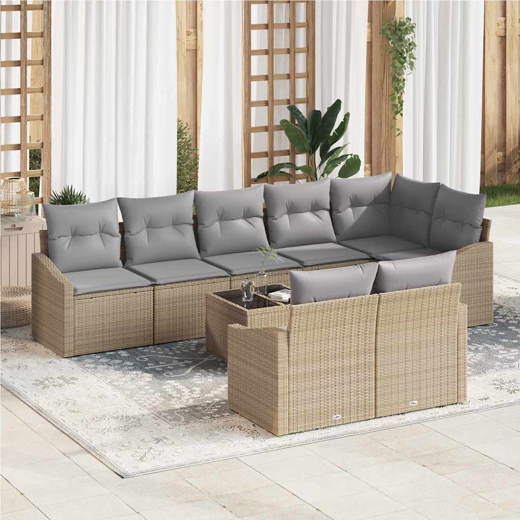 Tuin Sofa Set 9 Pcs Poly Riet