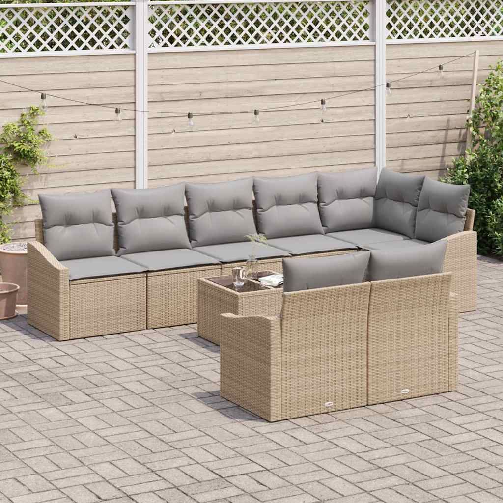 Tuin Sofa Set 9 Pcs Poly Riet