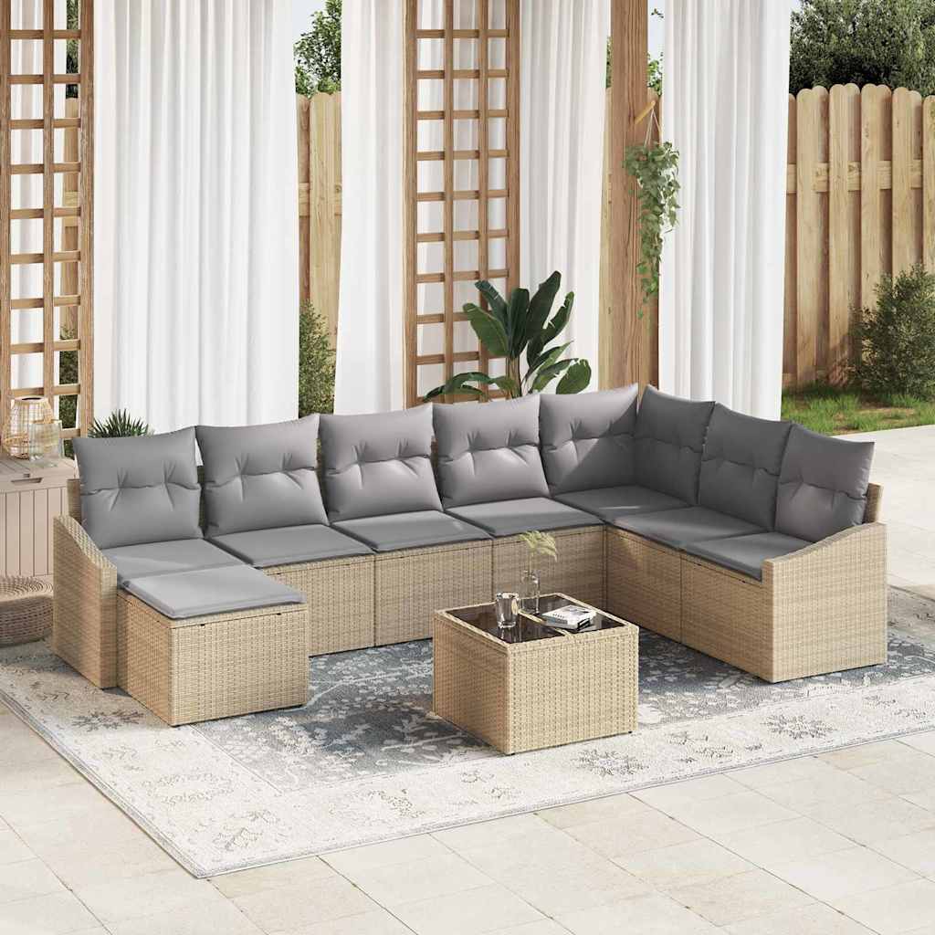 Tuin Sofa Set 9 Pcs Poly Riet