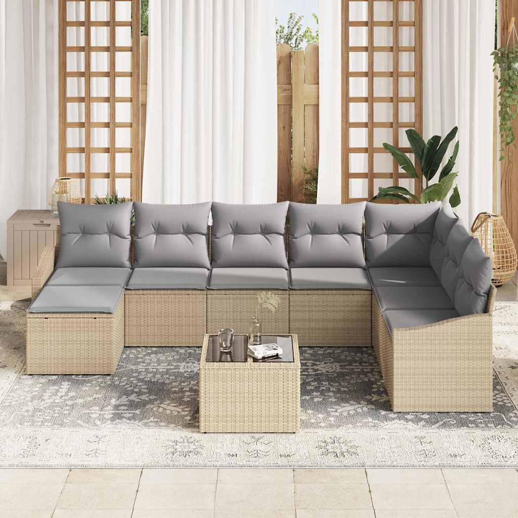 Tuin Sofa Set 9 Pcs Poly Riet