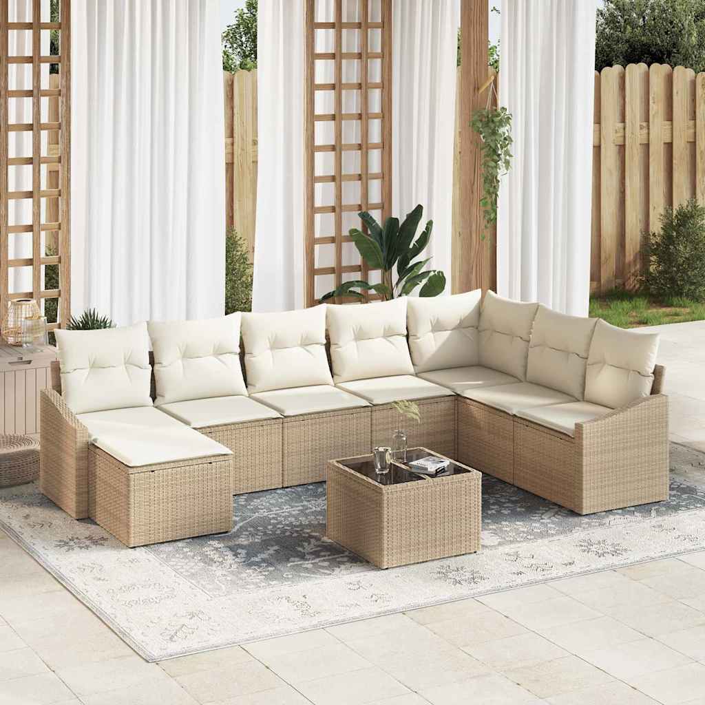 Tuin Sofa Set 9 Pcs Poly Riet