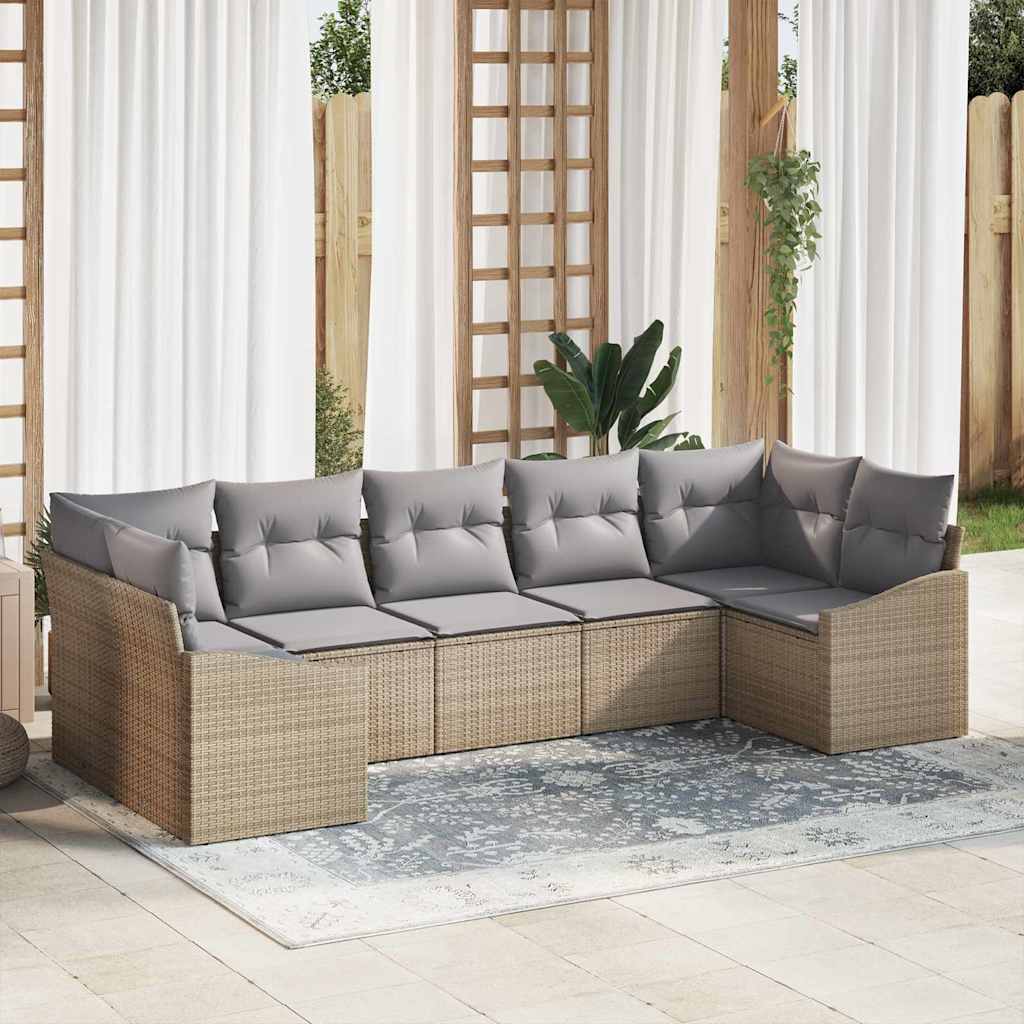 Tuin Sofa Set 7 Pcs Poly Riet
