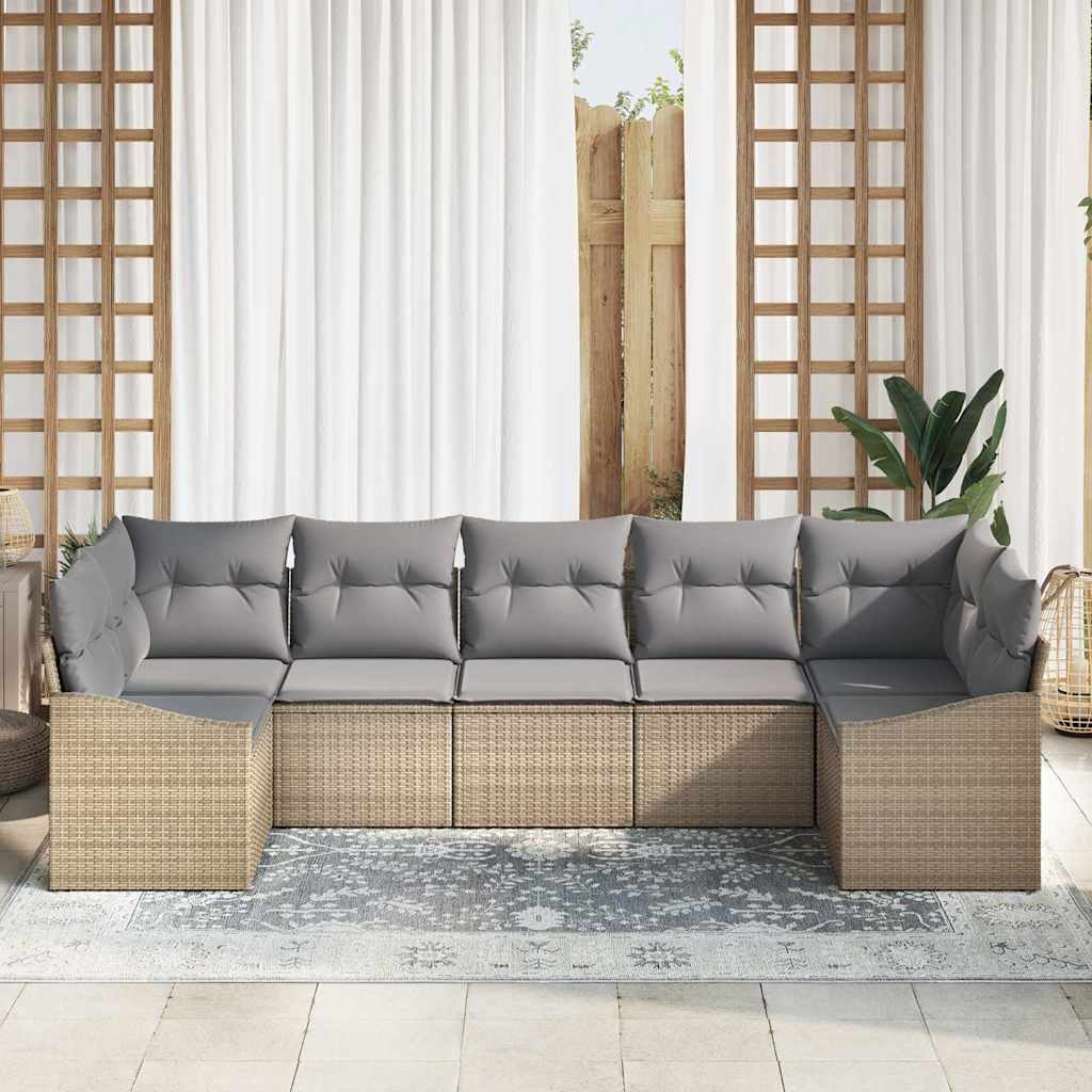 Tuin Sofa Set 7 Pcs Poly Riet