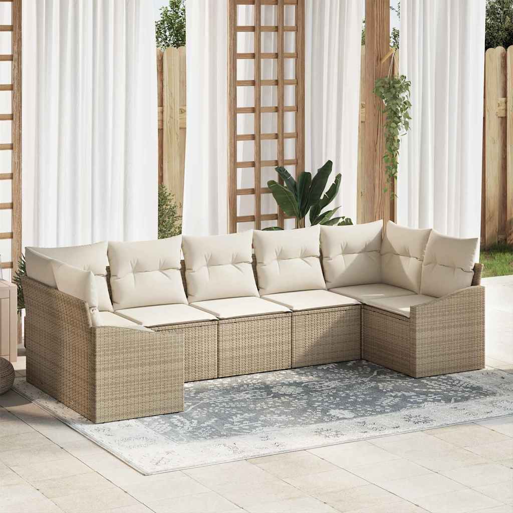 Tuin Sofa Set 7 Pcs Poly Riet