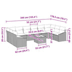 Tuin Sofa Set 11 Pcs Poly Riet