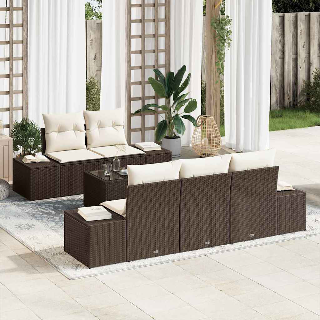 Tuin Sofa Set 6 Pcs Poly Riet