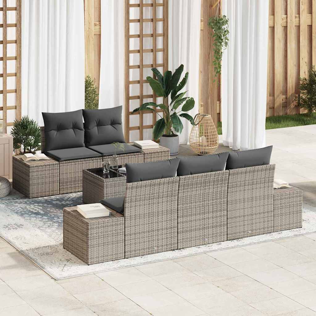 Tuin Sofa Set 6 Pcs Poly Riet