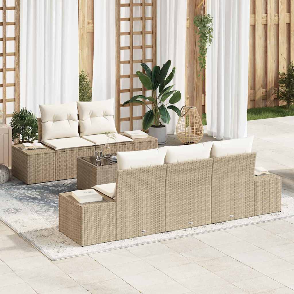 Tuin Sofa Set 6 Pcs Poly Riet