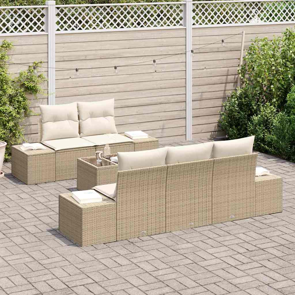 Tuin Sofa Set 6 Pcs Poly Riet