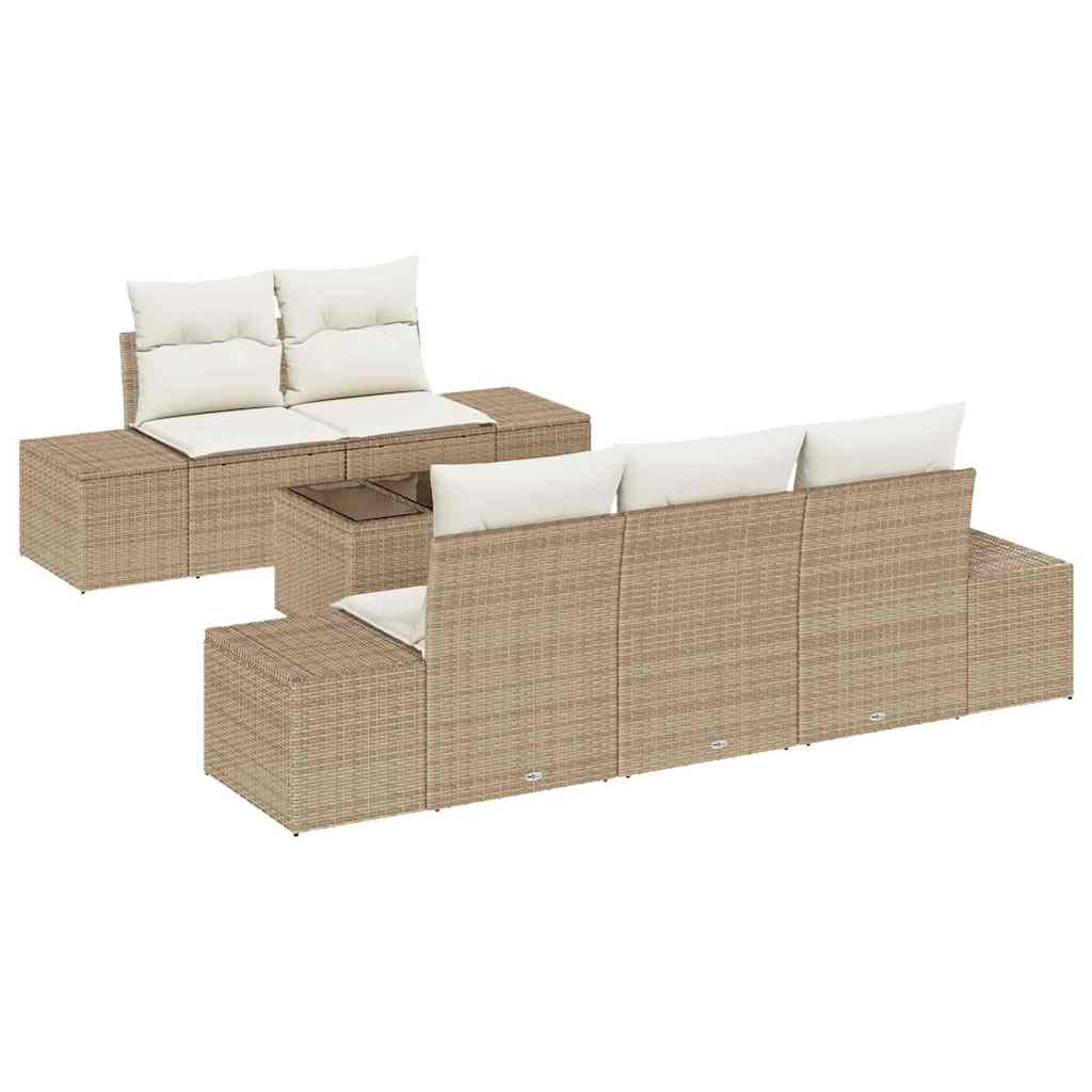 Tuin Sofa Set 6 Pcs Poly Riet